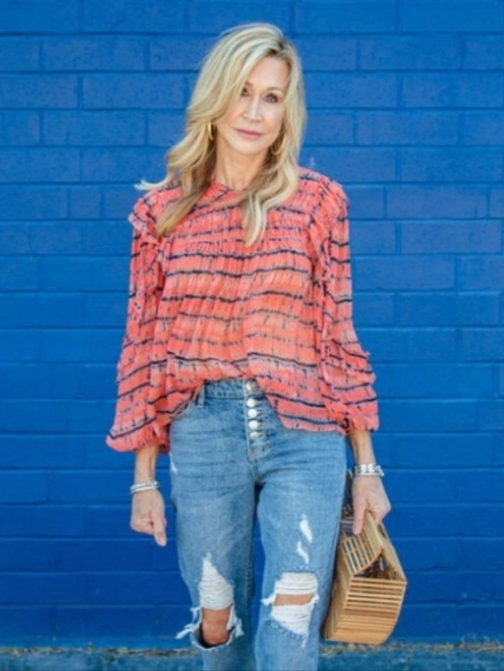 Ulla Johnson Mari Silk Blouse In Chili Tie Dye Orange Red Black Size 2 - Picture 3 of 16